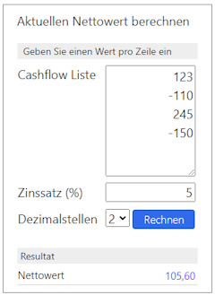 Nettowert berechnen