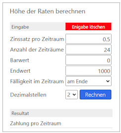 Höhe der Raten berechnen