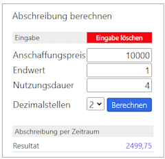 Abschreibung berechnen