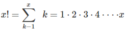 Factorial formula